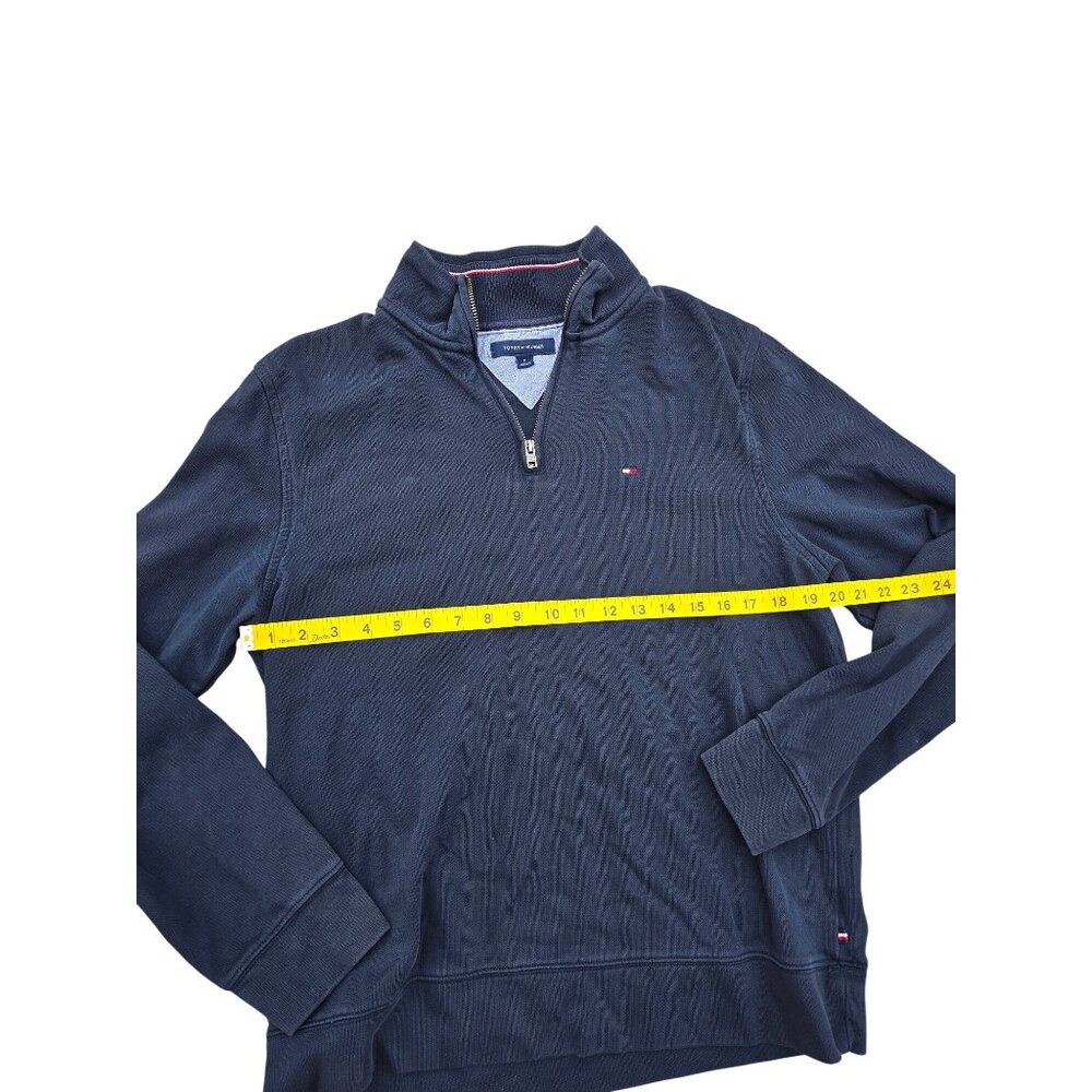 Tommy Hilfiger Mens Half-Zip Pullover Navy Blue Size M Cotton Casual Sweater - Picture 5 of 6